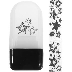 SEWACC Roller Stamp for Crafts Journal Roller Stamps Star Pattern Ink Roller Stamp for Kids Teachers Journaling Scrapbook Note Taking Supplies