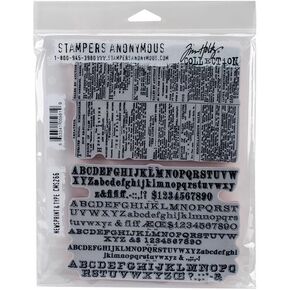 Stampers Anonymous CMS Set THoltz StampersA Cling Stamp Newsprint & Type