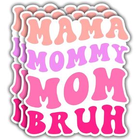 (3pcs) Mama Mommy Mom Bruh Sticker for Kindles Laptops Phone Tumbler Water Bottle Cute Pattern Mom Mama Grandma Decals Celebrate Gifts for Moms Nana Gigi - 2.6x3"