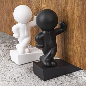 Decorative Gray Door Stopper, 2 Pack, Non-slip, Lightweight, Cute Design for Home and Office