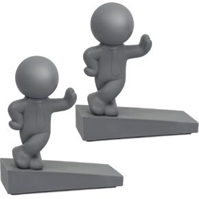 Decorative Gray Door Stopper, 2 Pack, Non-slip, Lightweight, Cute Design for Home and Office