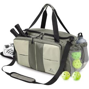 Pickleball Bag for Men Women 40L Large Pickle Ball Gym Duffle Backpack with Waterproof Compartment - Unisex Tote & Crossbody Sling Multi Carry with Strap - Holds 2 Paddles Shoes Water Bottle in Kuwait