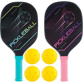 Pickleball Paddles Set of 2 with 4 Pickleball Balls, Pickleball Set,Pickleball Paddle Gifts for Men Women Beginners & Pros in Saudi Arabia