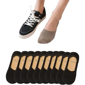 10 Pairs No Show Socks Men Women Cotton Low Socks Men Unisex Soft with Grips for Loafers Sneakers Lightweight Socks