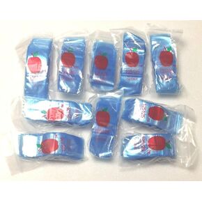 125125 (1.25"X1.25") Blue Color Apple Brand Bags Mini ZipLock Baggies, Case of 1,000