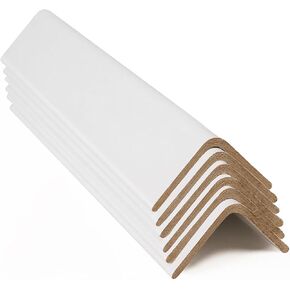 Cardboard Edge Protectors for Shipping - 2"W x 2"D x 72"L, Light Duty, Pallet Corner Protectors, Angle Boards, White, 50/Pack