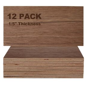 12 Pcs 8 x 4 Inch Walnut Wood Sheets, 1/5" Thick Walnut Plywood Sheets, Walnut Unfinished Wood, Walnut Plywood for Crafts, Laser Cutting & Engraving, Painting, Wood Craft & DIY Decorations