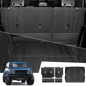 Backrest Mat Compatible with 2021-2024 Ford Bronco Heavy Duty Cargo Liner All Weather Back seat Protector Floor Mat for Bronco 4Doors Accessories (Backrest Mat)