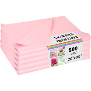 PINWATT 500 ورقة مقاس 20 بوصة × 30 بوصة من المناديل الورقية البيضاء لأكياس الهدايا ورق التغليف، وحفلات أعياد الميلاد وحفلات الزفاف وحفلات الزفاف وتغليف هدايا الكريسماس والفنون الحرفية لتزيين الحفلات in Kuwait