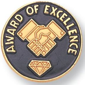 Award of Excellence Enamel Lapel Pins for Students Appreciation Reward School Teacher Supplies Employees, Bulk Pack of 12, Poly Bagged