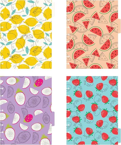 Avery Planner Dividers for Happy Planner 9-disc Classic Size Planners, 4-Tab Set, Fruit Punch Food Design, 1 Set (25483) in Saudi Arabia