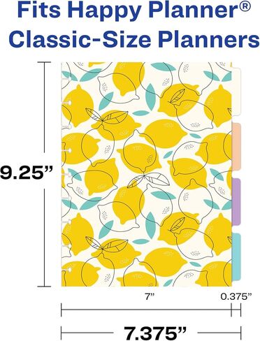 Avery Planner Dividers for Happy Planner 9-disc Classic Size Planners, 4-Tab Set, Fruit Punch Food Design, 1 Set (25483) in Saudi Arabia