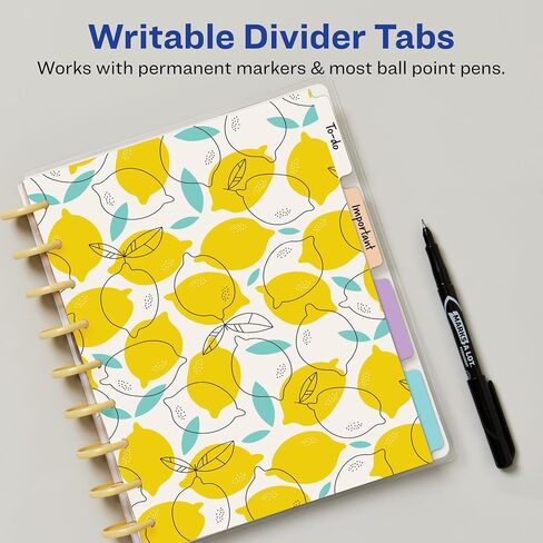Avery Planner Dividers for Happy Planner 9-disc Classic Size Planners, 4-Tab Set, Fruit Punch Food Design, 1 Set (25483) in Saudi Arabia