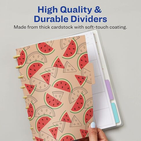 Avery Planner Dividers for Happy Planner 9-disc Classic Size Planners, 4-Tab Set, Fruit Punch Food Design, 1 Set (25483) in Saudi Arabia