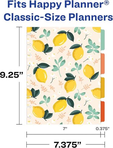 Avery Planner Dividers for Happy Planner 9-disc Classic Size Planners, 4-Tab Set, Fruit Punch Food Design, 1 Set (25483) in Saudi Arabia
