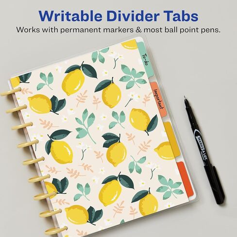 Avery Planner Dividers for Happy Planner 9-disc Classic Size Planners, 4-Tab Set, Fruit Punch Food Design, 1 Set (25483) in Saudi Arabia