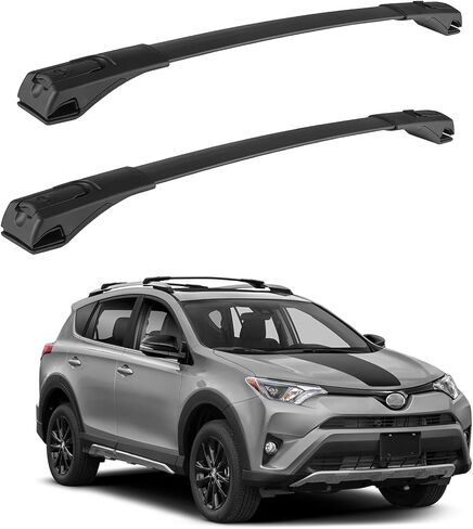 قضبان متقاطعة لحامل السقف، قضبان سقف متوافقة مع قضبان تويوتا RAV4 2013-2018 لحامل البضائع على السطح، والأمتعة، والكاياك، والدراجة، والتزلج على الجليد in Kuwait