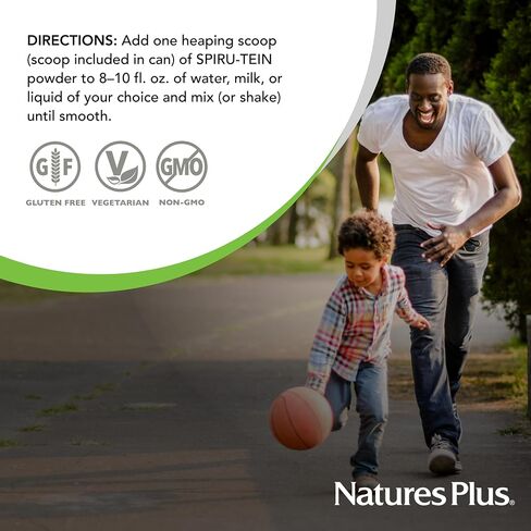NaturesPlus Spiru-Tein، شوكولاتة - 2.1 رطل - مركب بروتين مع سبيرولينا - 14 جم من البروتين النباتي لكل حصة - غير معدل وراثيًا، نباتي - 34 حصة in Saudi Arabia