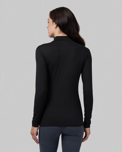 32 Degrees Women's Lightweight Baselayer Mock Top | Form Fitting | Long Sleeve | 4-Way Stretch | Thermal in Saudi Arabia