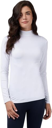 32 Degrees Women's Lightweight Baselayer Mock Top | Form Fitting | Long Sleeve | 4-Way Stretch | Thermal in Saudi Arabia