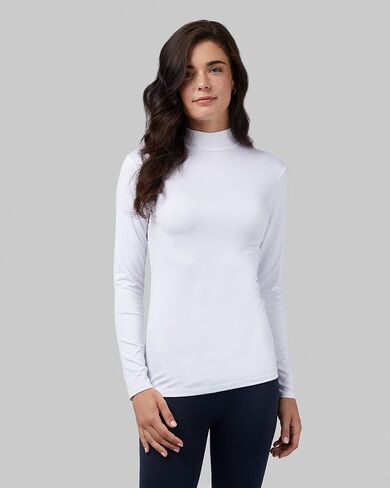 32 Degrees Women's Lightweight Baselayer Mock Top | Form Fitting | Long Sleeve | 4-Way Stretch | Thermal in Saudi Arabia