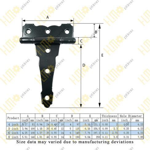 HLMOptimo 4 inch Strap Hinges Shed Door Hinges Heavy Duty T Hinges Decorative T Hinges Door Hinges Gate Hinges Rustproof Classic Antique Hinge w/Screws (4, 4 inch) in Saudi Arabia