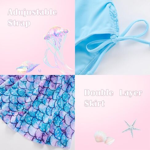 ملابس سباحة قطعة واحدة للفتيات مع تنورة مكشكشة بكتف واحد لركوب الأمواج على الشاطئ وحفلات حمام السباحة للفتيات المراهقات من عمر 6 إلى 12 سنة in Kuwait