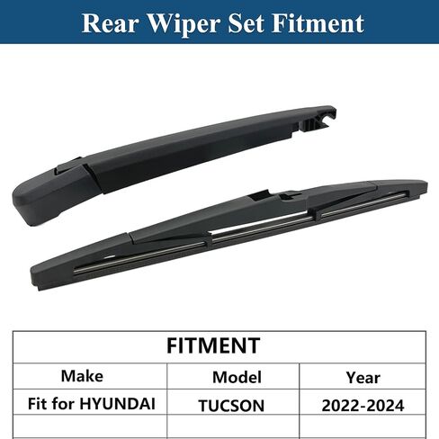Rear Windshield Wipers Blade Arm Set for Hyundai Tucson 2022-2024 Back Glass Wiper Arm Blade Replacements All Seasons Fit in Saudi Arabia