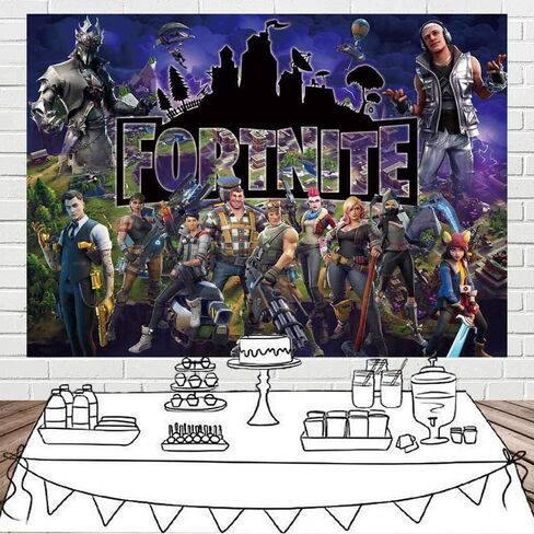 Battle Royale Backdrop Poster Video Game Party Supplies Happy Birthday Banner Gamer Backdrop Kids Wall Decoration 7x5Ft in Saudi Arabia