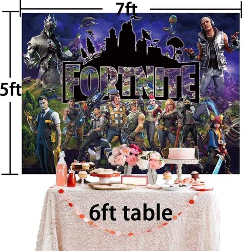 Battle Royale Backdrop Poster Video Game Party Supplies Happy Birthday Banner Gamer Backdrop Kids Wall Decoration 7x5Ft in Saudi Arabia