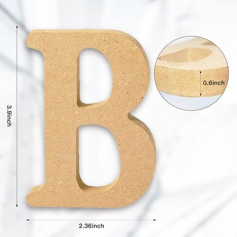 AOCEAN 4 Inch Designable Wood Letters Unfinished Wood Letters for Wall Decor Decorative Standing Letters Slices Sign Board Decoration for Craft Home Party Projects (G0 in Saudi Arabia