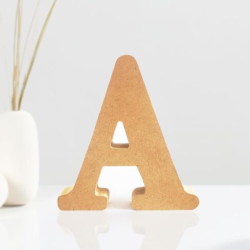 AOCEAN 4 Inch Designable Wood Letters Unfinished Wood Letters for Wall Decor Decorative Standing Letters Slices Sign Board Decoration for Craft Home Party Projects (G0 in Saudi Arabia