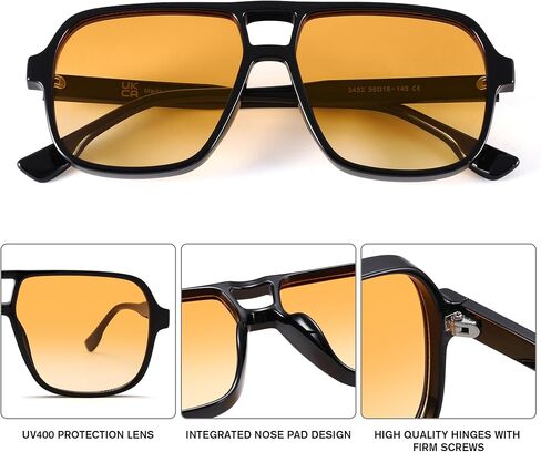 Retro Aviator Sunglasses for Women Men 70s Flat Aviator Sun Glasses Vintage Square Shades in Saudi Arabia