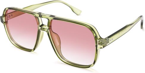 Retro Aviator Sunglasses for Women Men 70s Flat Aviator Sun Glasses Vintage Square Shades in Saudi Arabia