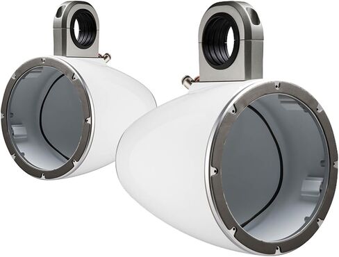 1 Pair (QTY 2) of Kicker 8" 2-Way 300 Watts Max Power Coaxial Marine Audio MultiColor LED Speakers with Charcoal Grilles, (QTY 2) 8" Marine Tower Speaker Enclosures - Black in Saudi Arabia