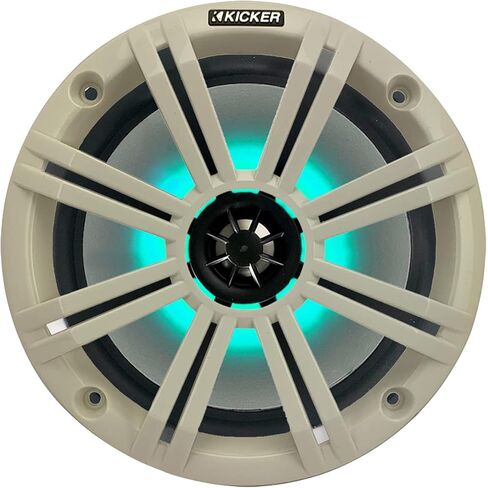 1 Pair (QTY 2) of Kicker 8" 2-Way 300 Watts Max Power Coaxial Marine Audio MultiColor LED Speakers with Charcoal Grilles, (QTY 2) 8" Marine Tower Speaker Enclosures - Black in Saudi Arabia