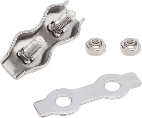 10pcs M4 Duplex 2-Post Cable Clamps, 304 Stainless Steel Duplex Wire Rope Clips for 3mm Diameter Double Bolt Cable Clamp in Saudi Arabia
