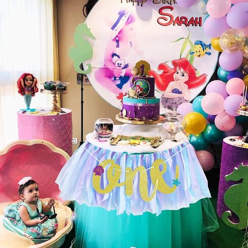 BEISHIDA 1st Birthday High Chair Banner 1 Year Birthday Decorations Blue Purple Under the Sea Theme First Birthday Banner for Girls Boys 1st Birthday Party Baby Shower Decorations Highchair Garland in Saudi Arabia