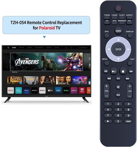 PZL TZH-054 Replacement Remote Control fit for Polaroid HDTV LED TV 50GSR3000 32GSD3000 55GSR3000 40GSR3000 22GSD3000 32GSR3000FC 24GSR3000 40GSR3000FC 32GSR3000FA 32GSR3000 24GSD3000 in Saudi Arabia