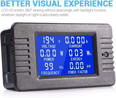 MICTUNING AC LCD عرض رقمي متعدد مقياس التيار الكهربائي الفولتميتر 80-260 فولت 0-100A الجهد الحالي تردد الطاقة عامل الطاقة متر مع محول تيار أساسي منفصل in Kuwait