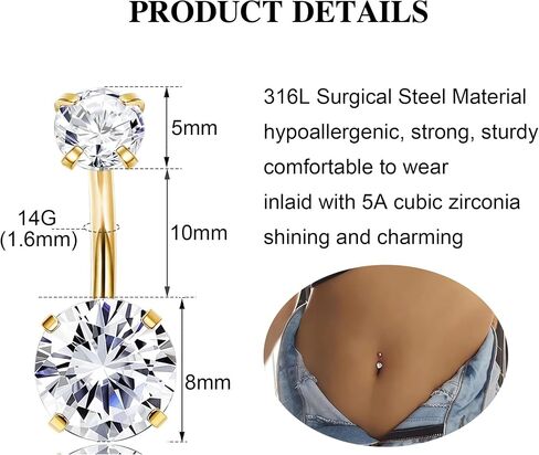 7 Pcs Belly Button Ring Dangle for Women Hypoallergenic Surgical Stainless Steel Belly Rings Butterfly Heart CZ Cute Belly Button Piercing Navel Piercings Pack Belly Piercing Jewelry in Saudi Arabia