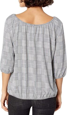 Star Vixen Women's 3/4 Sleeve, Front Tie Peasant Top in Saudi Arabia