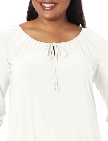 Star Vixen Women's 3/4 Sleeve, Front Tie Peasant Top in Saudi Arabia