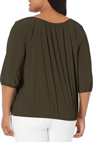 Star Vixen Women's 3/4 Sleeve, Front Tie Peasant Top in Saudi Arabia