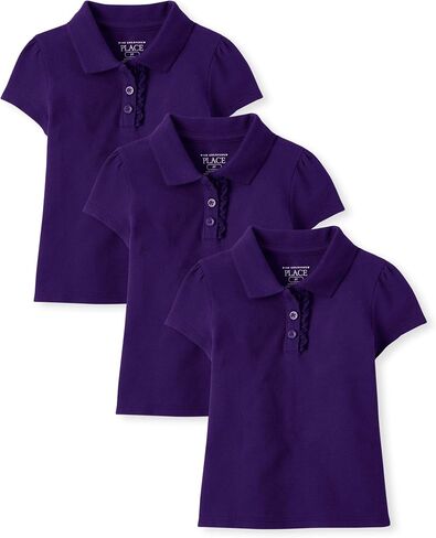 The Children's Place Girls' Toddler Mulipack Short Sleeve Ruffle Pique Polos in Saudi Arabia