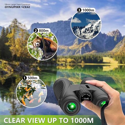 12x42 Binoculars for Adults High Powered with Phone Adapter and Upgraded Tripod, Waterproof Binoculars for Bird Watching Hunting Travel Hiking in Kuwait