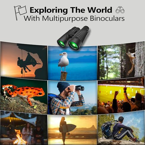 12x42 Binoculars for Adults High Powered with Phone Adapter and Upgraded Tripod, Waterproof Binoculars for Bird Watching Hunting Travel Hiking in Kuwait