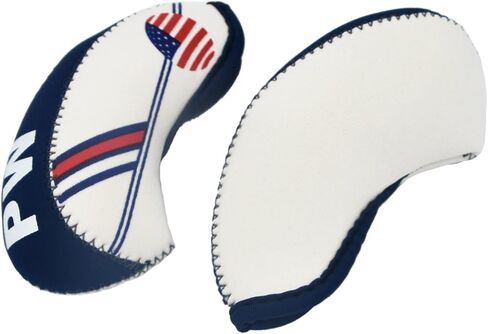 Golf Irons Club Head Covers Wedge Iron Protective Head Cover with Golf White & Blue US Flag Neoprene in Saudi Arabia