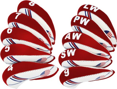 Golf Irons Club Head Covers Wedge Iron Protective Head Cover with Golf White & Blue US Flag Neoprene in Saudi Arabia