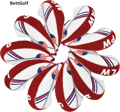 Golf Irons Club Head Covers Wedge Iron Protective Head Cover with Golf White & Blue US Flag Neoprene in Saudi Arabia